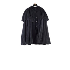 Chanel Velvet Silk Cape Black Coat Size 40