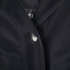 Chanel Velvet Silk Cape Black Coat Size 40