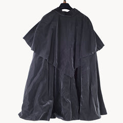 Chanel Velvet Silk Cape Black Coat Size 40