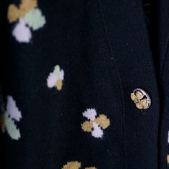 Chanel Clover Cashmere Knit Cardigan Black - Size EU 42