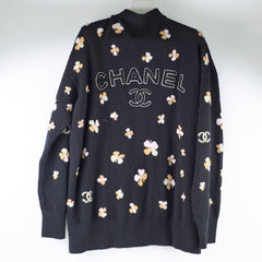 Chanel Clover Cashmere Knit Cardigan Black - Size EU 42