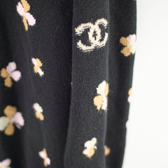 Chanel Clover Cashmere Knit Cardigan Black - Size EU 42