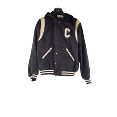 Celine Mens Wool and Cashmere-Blend Hooded Varsity Jacket Size 52