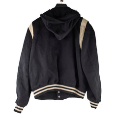Celine Mens Wool and Cashmere-Blend Hooded Varsity Jacket Size 52