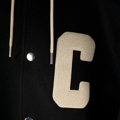 Celine Long Hoodie Bomber Size 44 Black