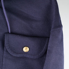 Celine Hooded Cashmere/Wool Triomphe Jacket Navy - Size 38