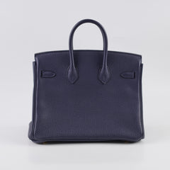 Hermes Birkin 25 Togo Blue Nuit - Z Stamp