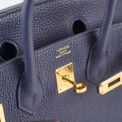 Hermes Birkin 25 Togo Blue Nuit - Z Stamp