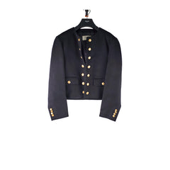 Celine Cropped Military Wool Jacket Black - Size 48