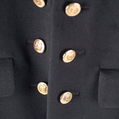 Celine Cropped Military Wool Jacket Black - Size 48