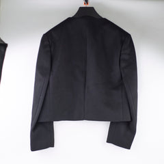 Celine Cropped Military Wool Jacket Black - Size 48