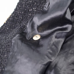 Chanel Chain Tweed Long Blazer/Coat Black - Size 48
