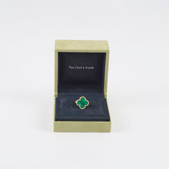 Van Cleef and Arpels Van Cleef Magic Alhambra Malachite Ring Size 56