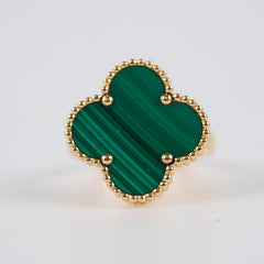 Van Cleef and Arpels Van Cleef Magic Alhambra Malachite Ring Size 56
