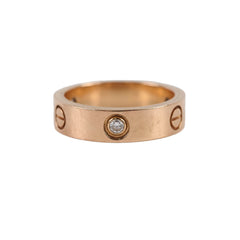 Cartier Classic Love Ring with 3 Diamonds Pink Gold Size 59