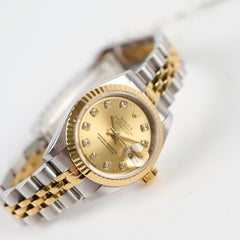 Rolex 26MM Datejust Two Toned with Diamond Dial Watch