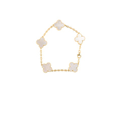 Van Cleef & Arpels Vintage 5 Motifs Alhambra Mother of Pearl MOP Bracelet