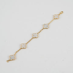 Van Cleef & Arpels Vintage 5 Motifs Alhambra Mother of Pearl MOP Bracelet