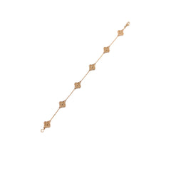 Van Cleef & Arpels 6 motif Sweet Alhambra Pink Gold Bracelet