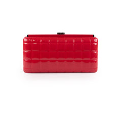 Chanel Red Patent Chocolate Bar Clutch