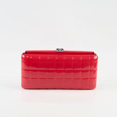Chanel Red Patent Chocolate Bar Clutch