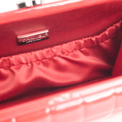 Chanel Red Patent Chocolate Bar Clutch