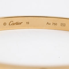 Cartier Love Bracelet Classic Model Yellow Gold Size 19