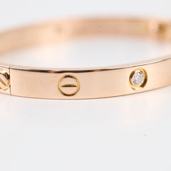 Cartier Classic Love with 4 Diamonds Rose Gold Size 17 Bracelet