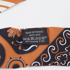 Hermes Festival des Amazones Bandana Silk Twilly Black/Tan