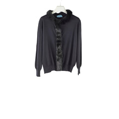 Prada Mink Black Cardigan Size 44
