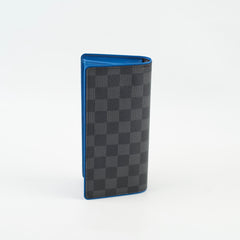 Louis Vuitton Brazza Wallet Damier Graphite Bleu Neon