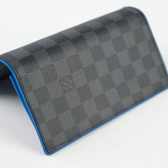 Louis Vuitton Brazza Wallet Damier Graphite Bleu Neon