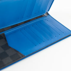 Louis Vuitton Brazza Wallet Damier Graphite Bleu Neon