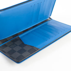 Louis Vuitton Brazza Wallet Damier Graphite Bleu Neon