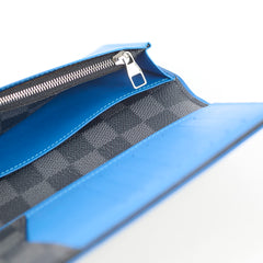 Louis Vuitton Brazza Wallet Damier Graphite Bleu Neon