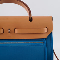 Hermes Herbag 31 Blue/Natural PHW - Stamp X