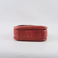 Gucci New Bamboo top handle Satchel Coral Red Grained Calfskin