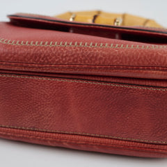 Gucci New Bamboo top handle Satchel Coral Red Grained Calfskin