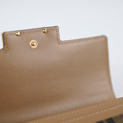 Fendi Buguette Continental Wallet on Chain Fabric Brown FF