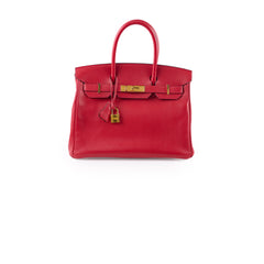 Hermes Birkin 30 Rouge Casaque Epsom A stamp