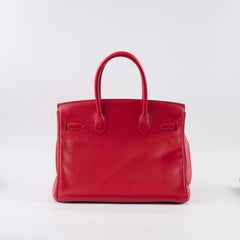 Hermes Birkin 30 Rouge Casaque Epsom A stamp