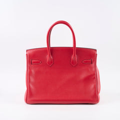 Hermes Birkin 30 Rouge Casaque Epsom A stamp