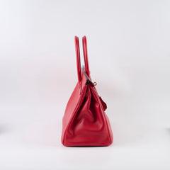 Hermes Birkin 30 Rouge Casaque Epsom A stamp
