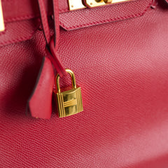 Hermes Birkin 30 Rouge Casaque Epsom A stamp