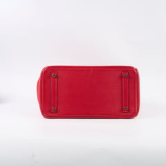 Hermes Birkin 30 Rouge Casaque Epsom A stamp