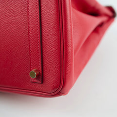 Hermes Birkin 30 Rouge Casaque Epsom A stamp