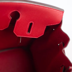 Hermes Birkin 30 Rouge Casaque Epsom A stamp