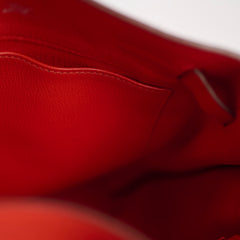 Hermes So Kelly 22 Clemence Rouge Tomato- O Stamp