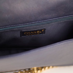 Chanel Woven Boy New Medium Navy