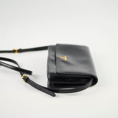 Prada Shiny Black Wallet On Chain Crossbody